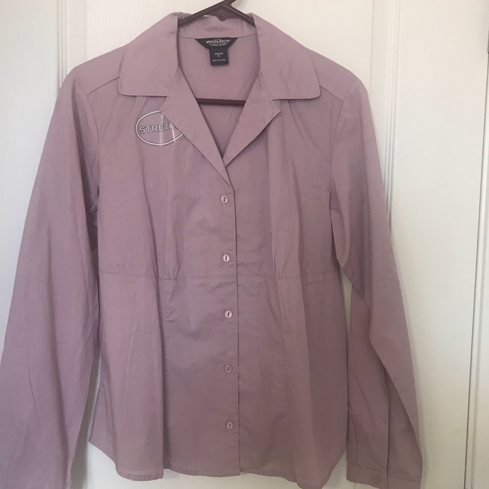 Purple Long Sleeve Button Down Blouse